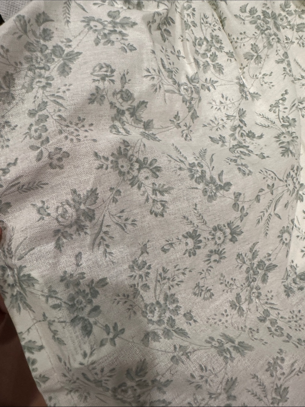 Laura Ashley Cream and Sage Floral Bed skirt